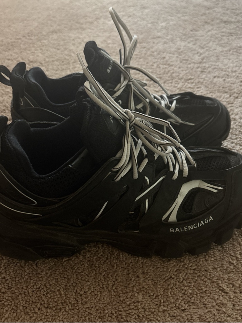 Balenciaga Black Sneakers with White Detailing